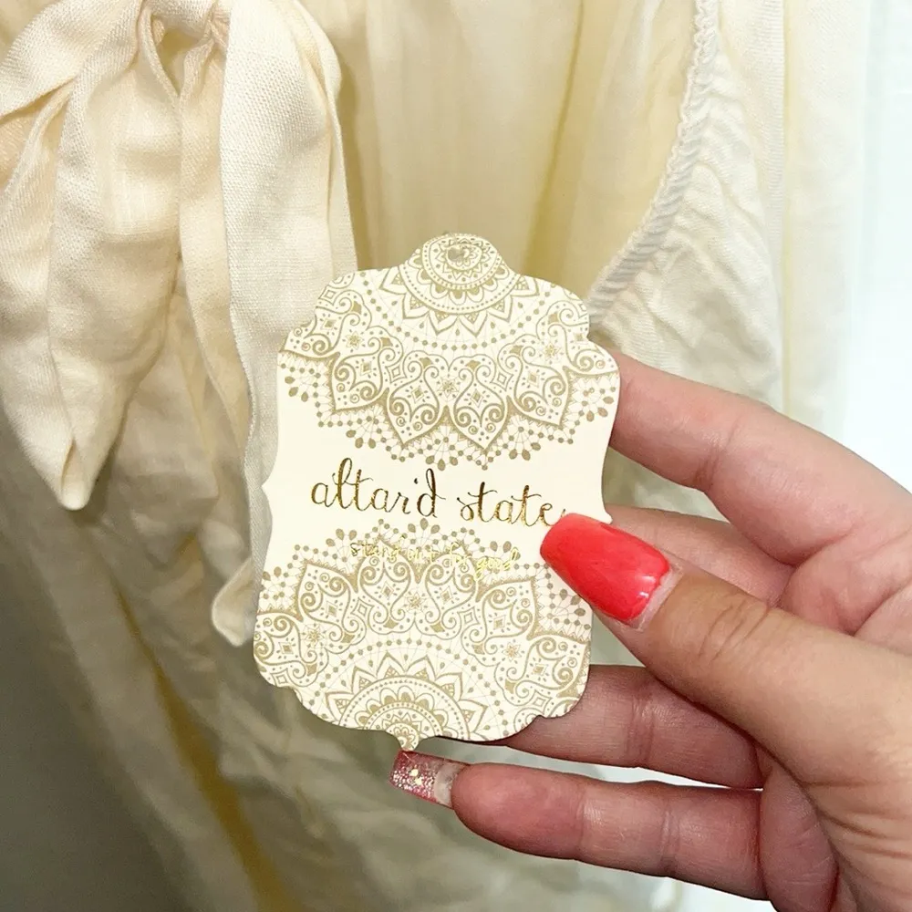 Altar’d State Cream Smocked Criss Cross Tie Open Back Tank Top Jumpsuit - Image 8