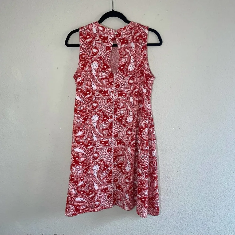 Simply Noelle Red and White Paisley Print Dress Size S/M - Image 4