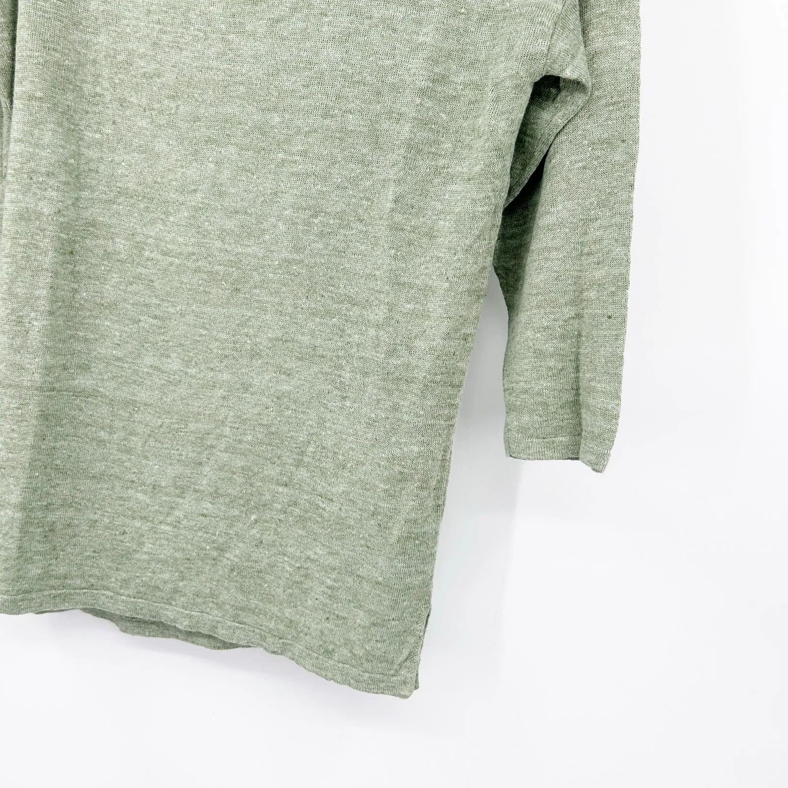 J. McLaughlin Womens Casual‎ Beachy 100% Linen Alva Crewneck Sweater Size M Sage - Image 6