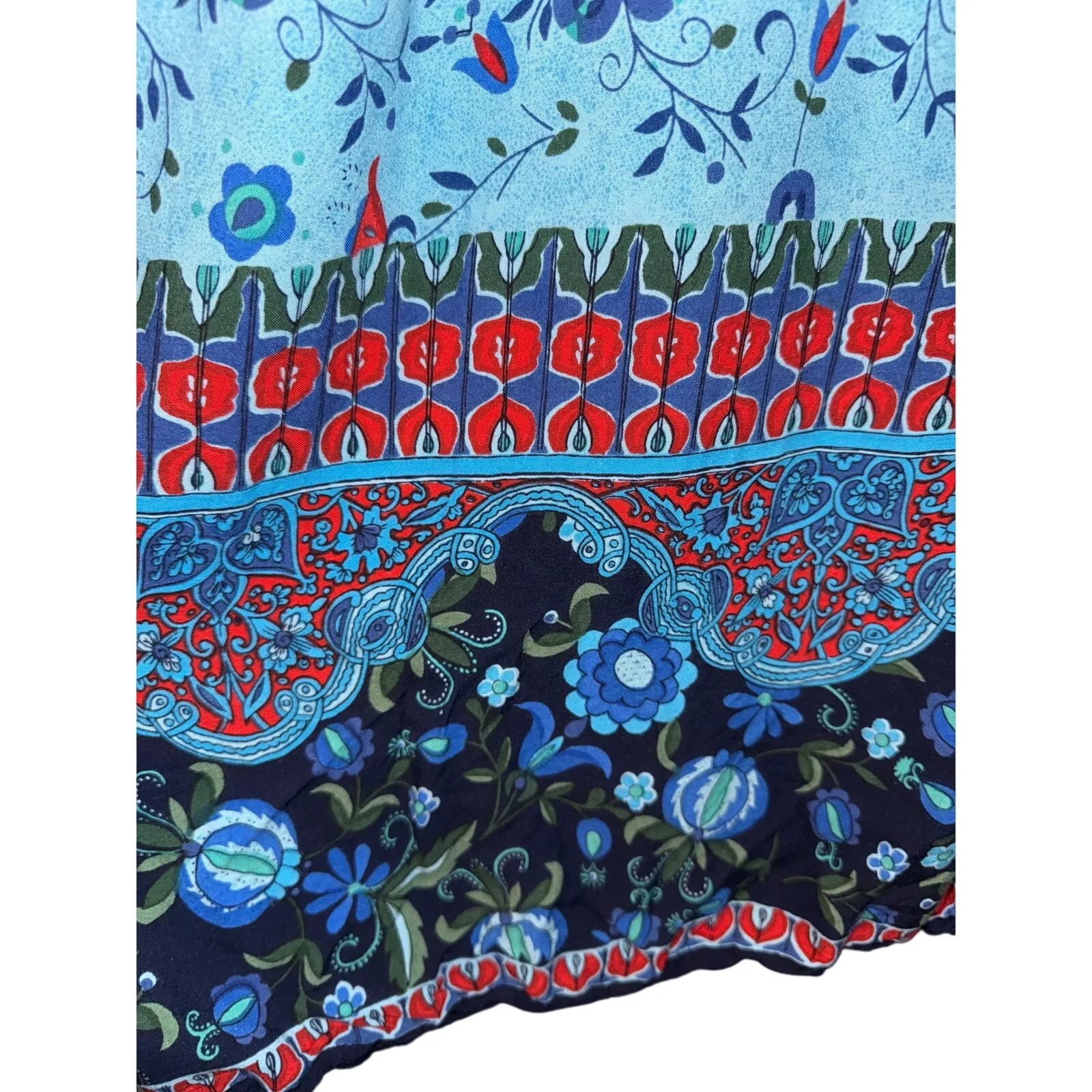 Vintage Market Street Blues Embroidered Boho Dress Floral Women's Size 16W ~Flaw Blue - Image 10