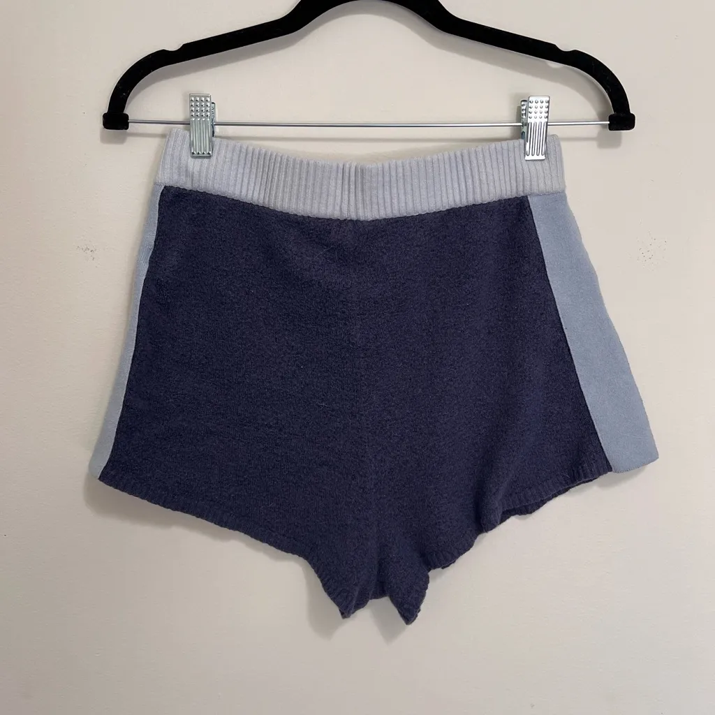AERIE Offline Two Tone Blue Pull On Sweat Shorts Women’s Sz S EUC - Image 3