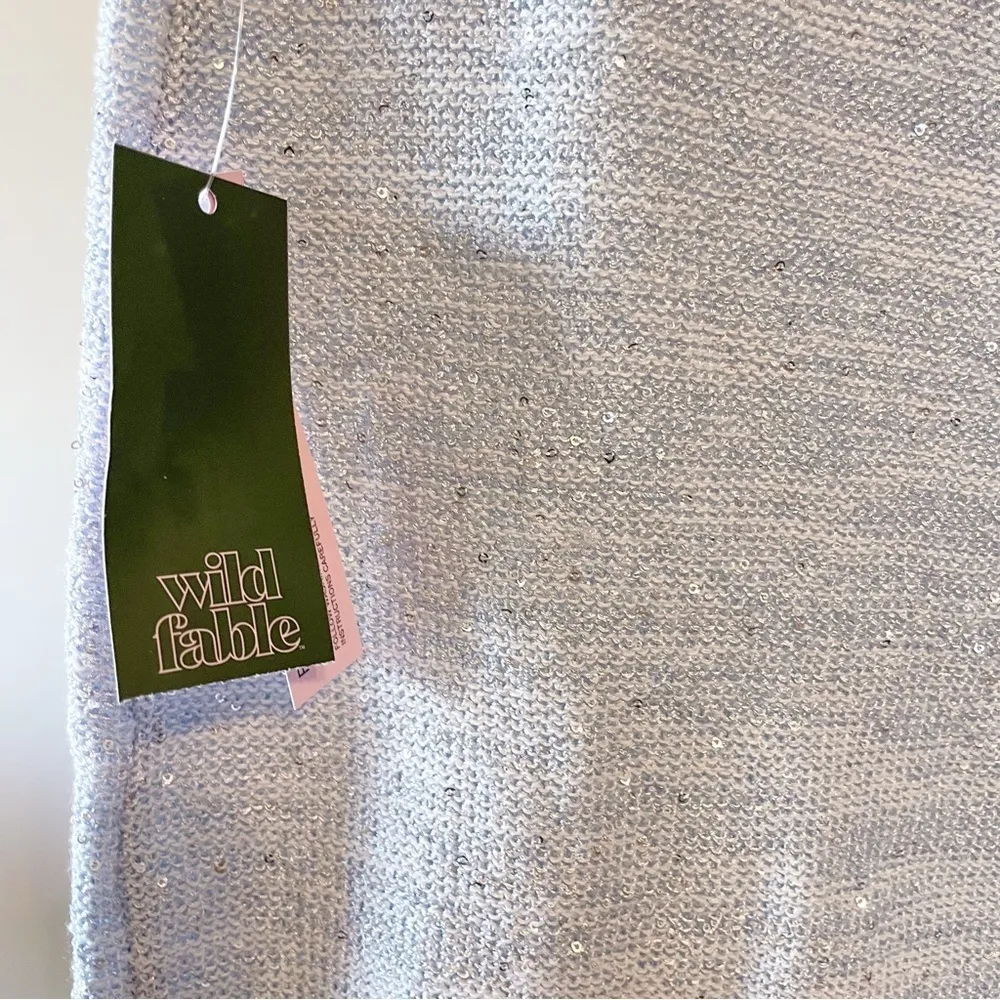 Wild Fable‎ Sequin Mini Skirt Light Aqua Blue - Image 3