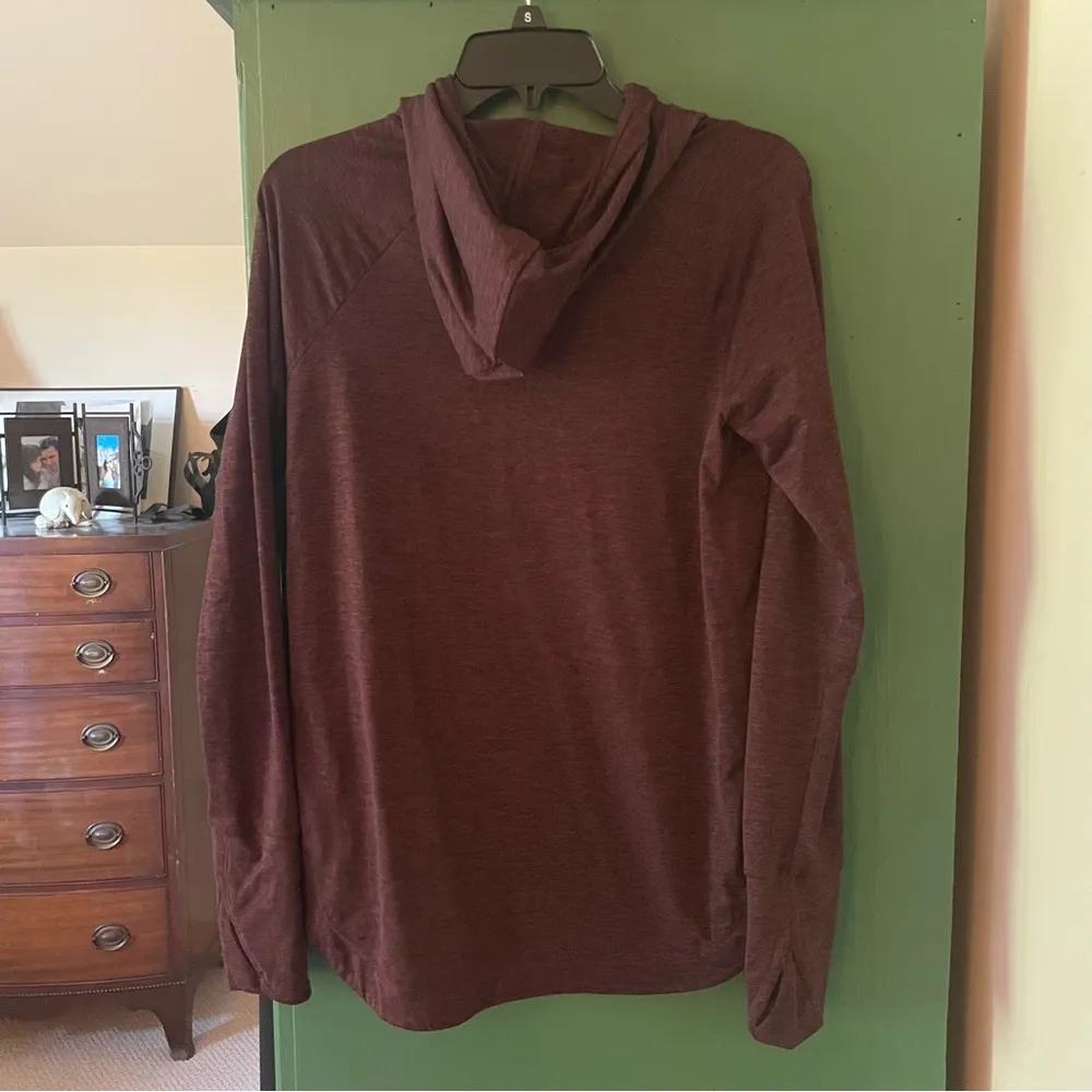 Athleta Burgundy Draped Cowl Neck Activewear Athleisure Hoodie Jacket Small - Image 10