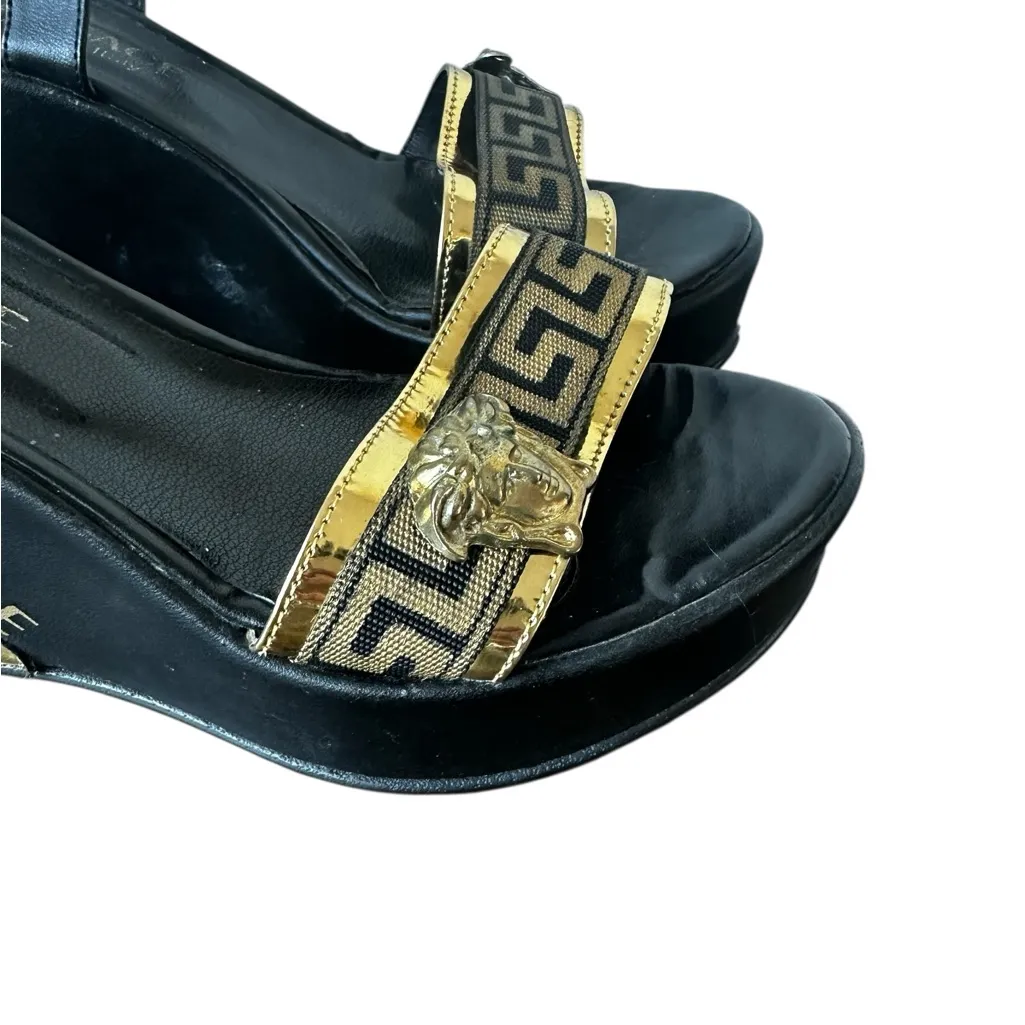 Versace Women’s Medusa Wedge Heels - Image 10