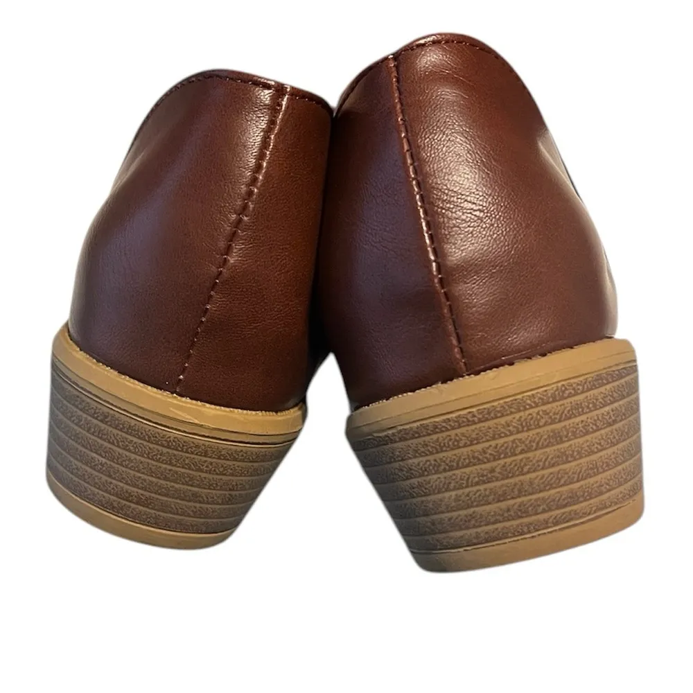 Brown Faux Leather Boots Booties with Cutout Sides Size 8 New - Image 7