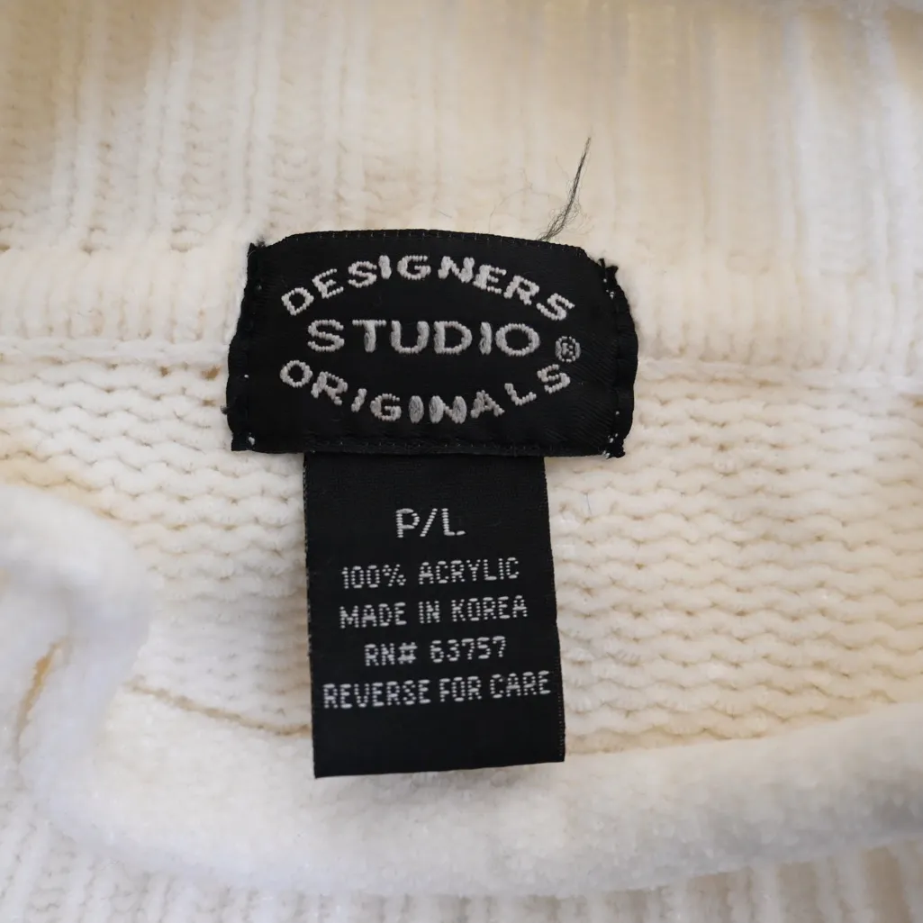 Designers Original Studio Women's Petite Large Cable Knit Mock Neck Sweater Size undefined - Image 7