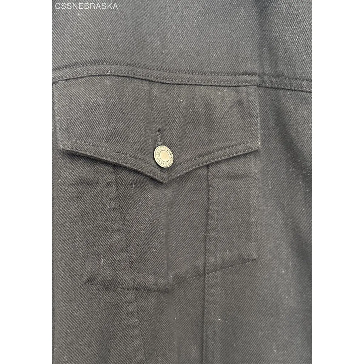 Eagles Ridge Black Jean Jacket Mens Button Front Denim - Image 5