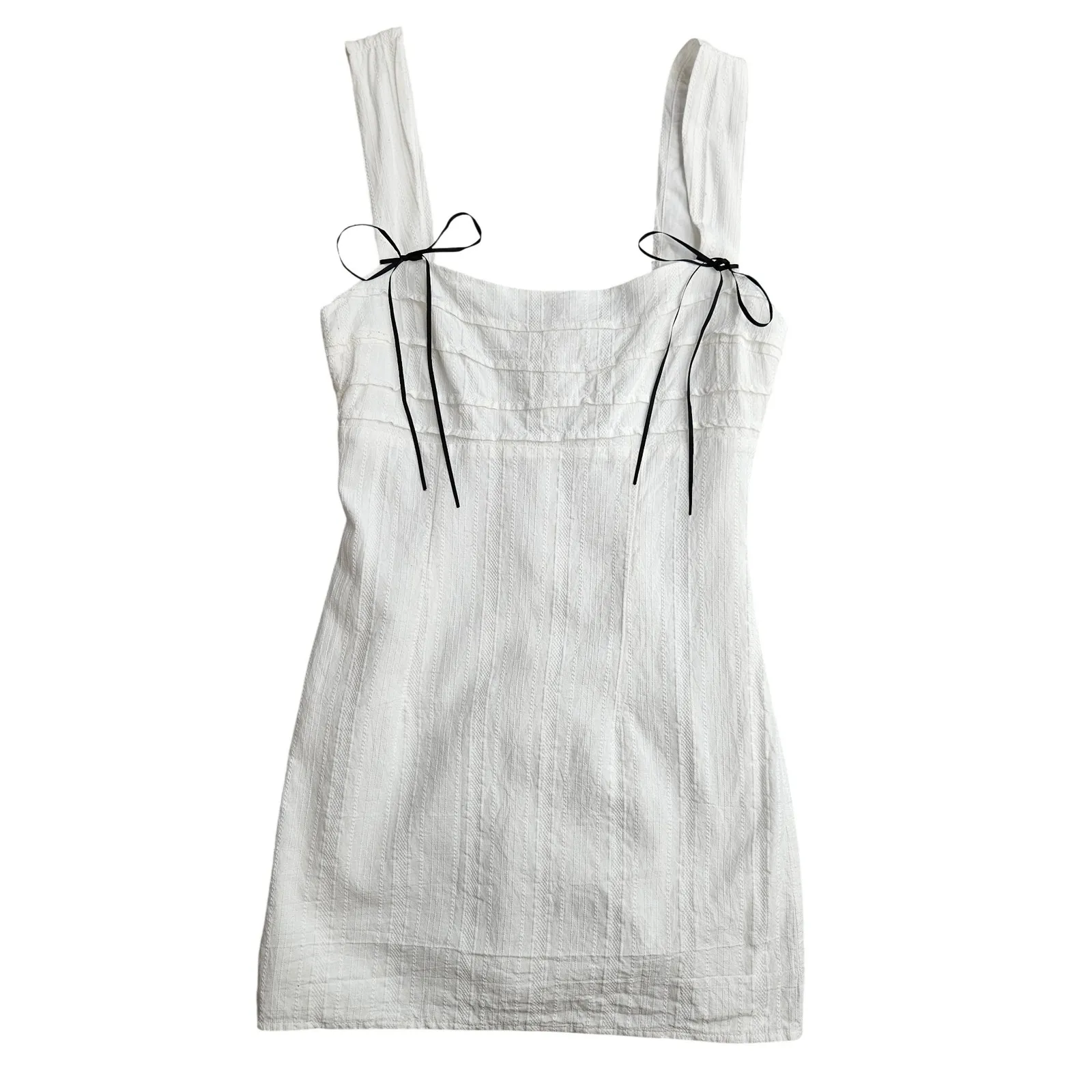 MORE TO COME Cherli Mini Dress White Bow‎ Detail Size Small - Image 10