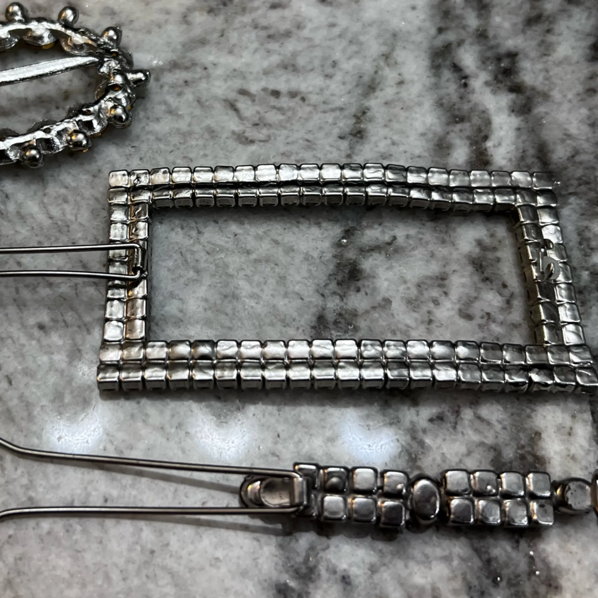 Vintage Rhinestone Hair Barrettes Set ✨ Art Deco Silver Tone - Image 6