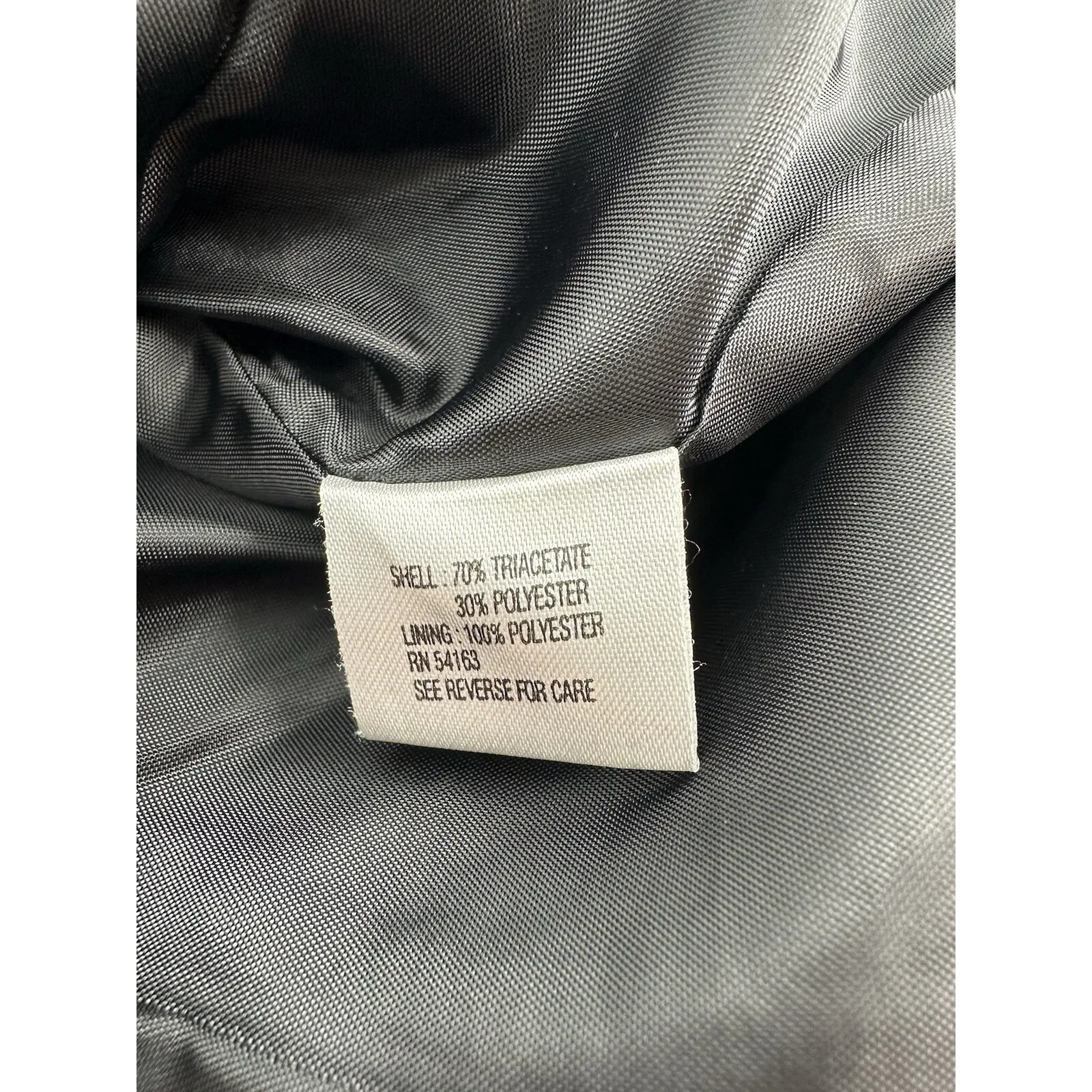 Calvin Klein Vintage Black Blazer Button Up 5-Button Collarless Pockets Size 4‎ - Image 7