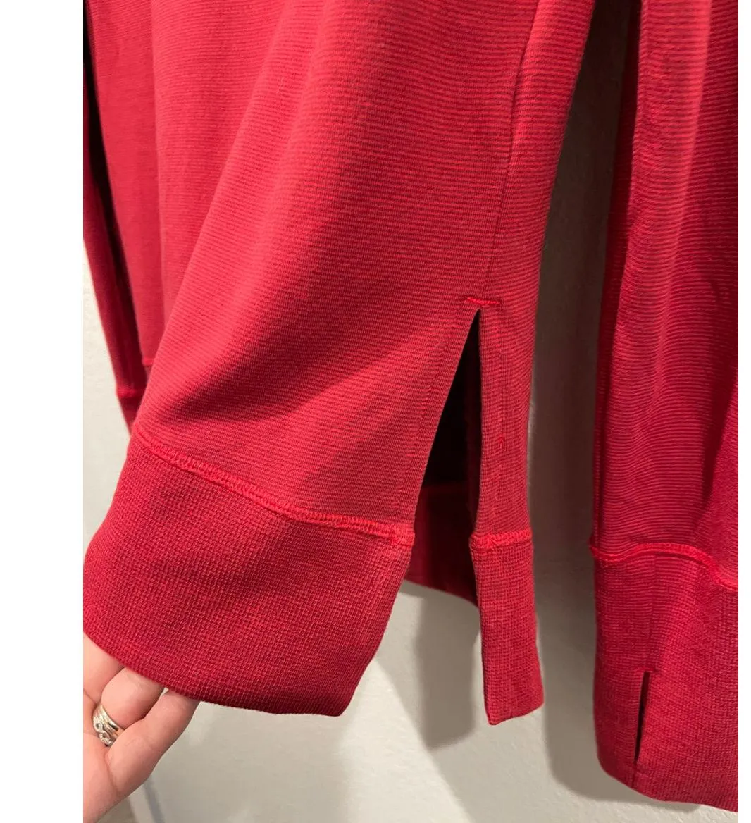 ATHLETA Coaster Luxe Stripe Red Sweatshirt - Image 9