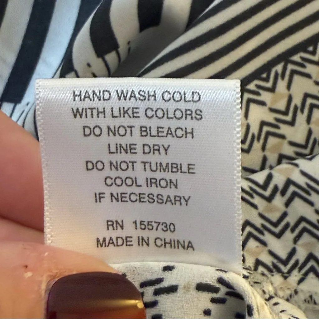 Rose And Olive Plus Button Up Top Womens 1X Neutral Patchwork Business Casual - Image 7