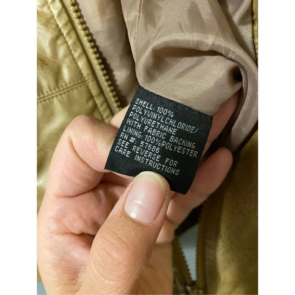 ME JANE Womens Shiny Nylon Jacket Full Zipper Detail Size Small - Image 6