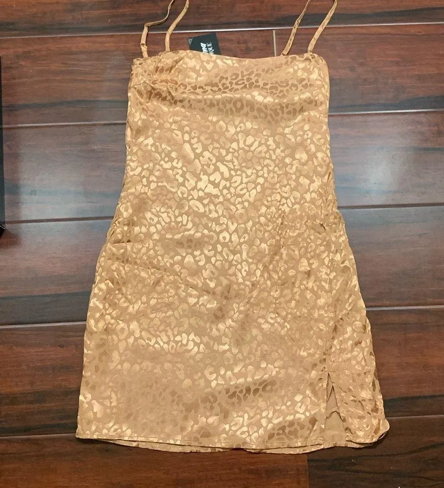 Leopard Satin Dress Size M - Image 3