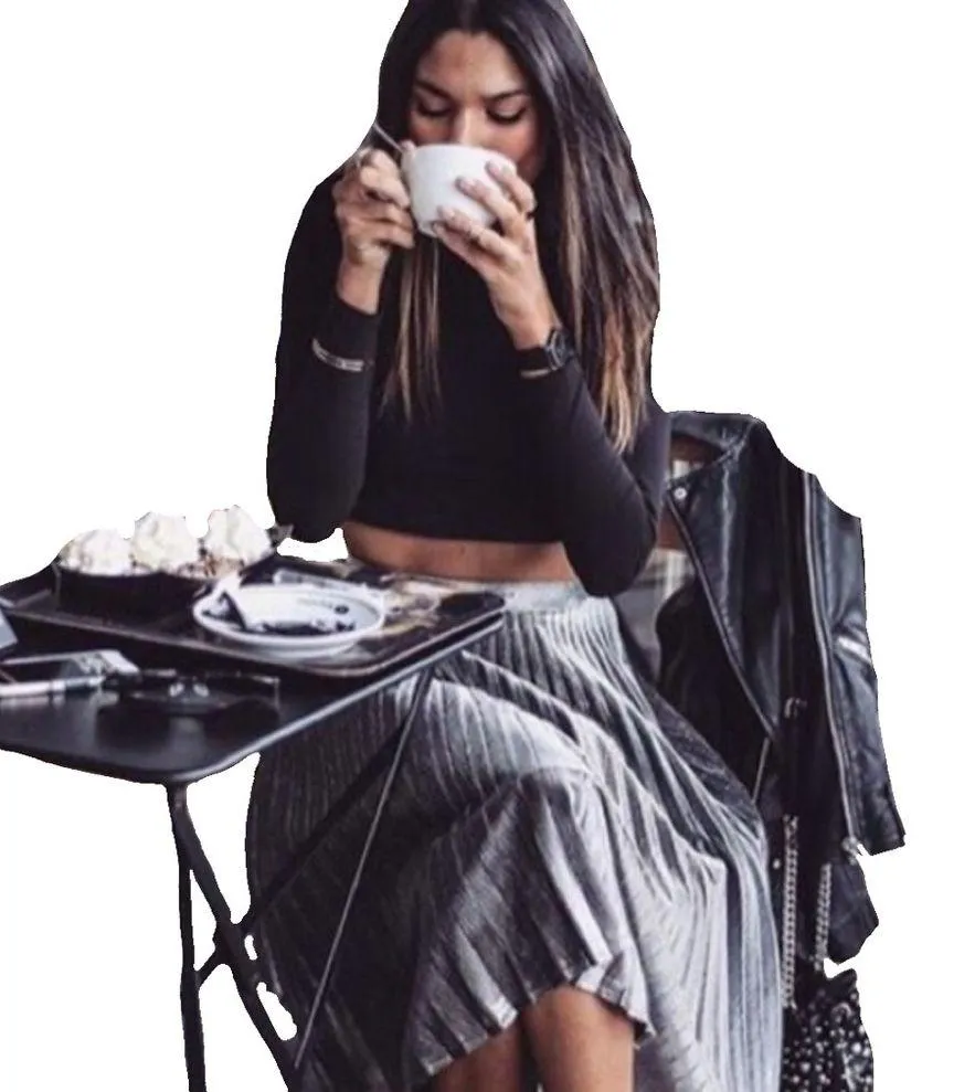 Yoana Baraschi ᯾ aso Anthropologie ᯾ Metallic Wave Pleat Skirt ᯾ Silver ᯾ 4 - Image 13