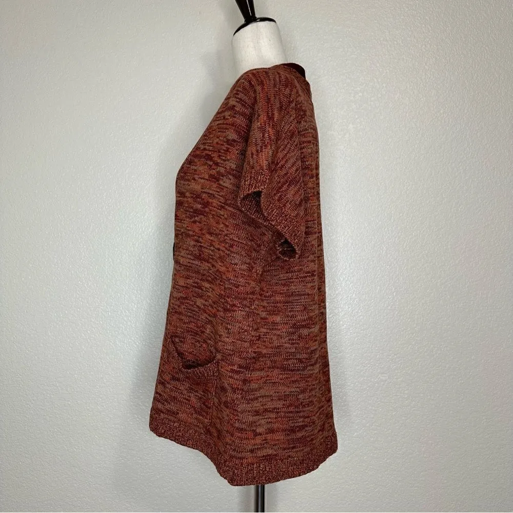 Christopher & Banks Marled Knit Belted Short Sleeves Cardigan, Size XLP - Image 4