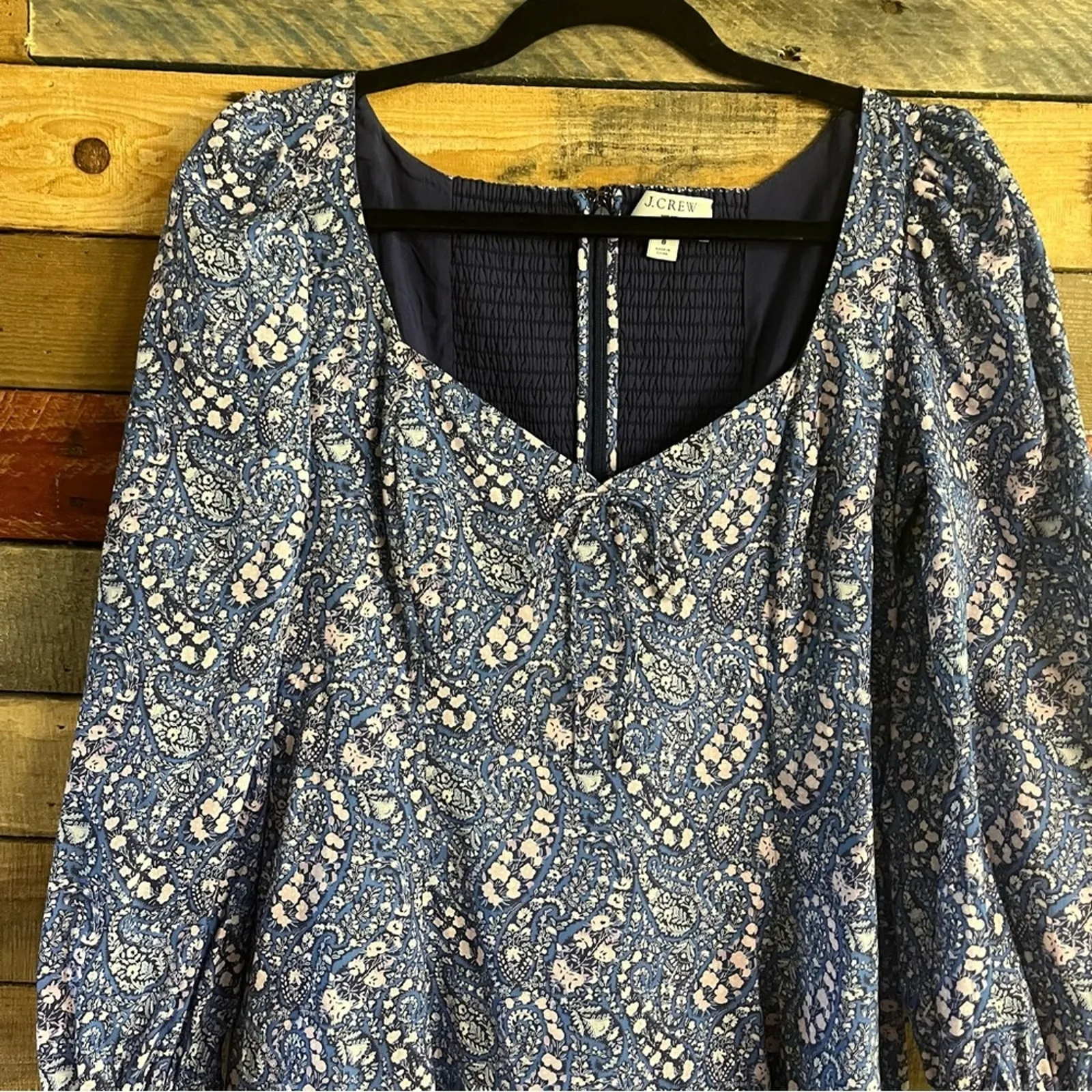 J. Crew Blue‎ Floral Liberty Fabric Dress Size 8 - Image 3