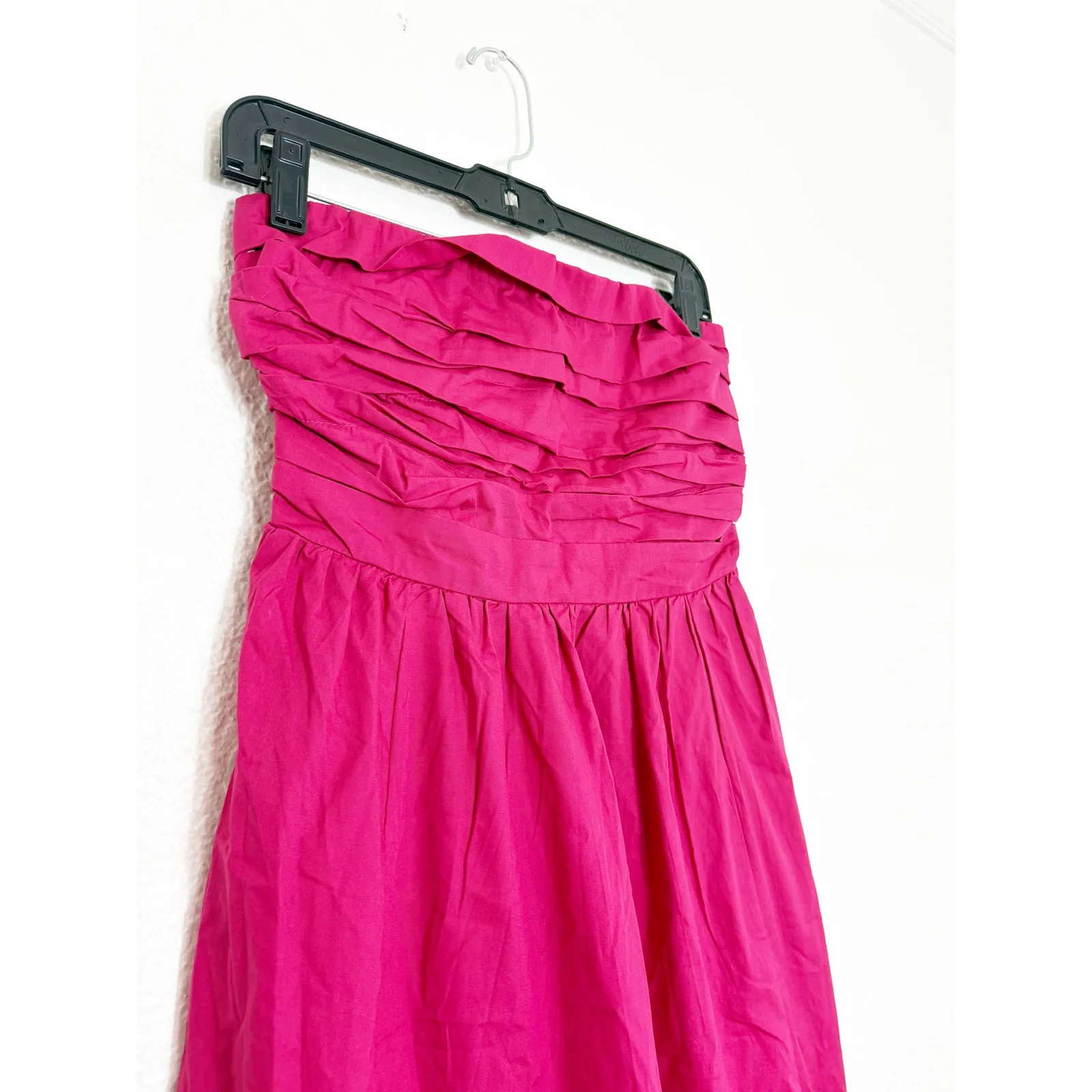 NEW Abercrombie & Fitch Emerson Poplin Ruched Strapless Midi Dress Small Pink - Image 8