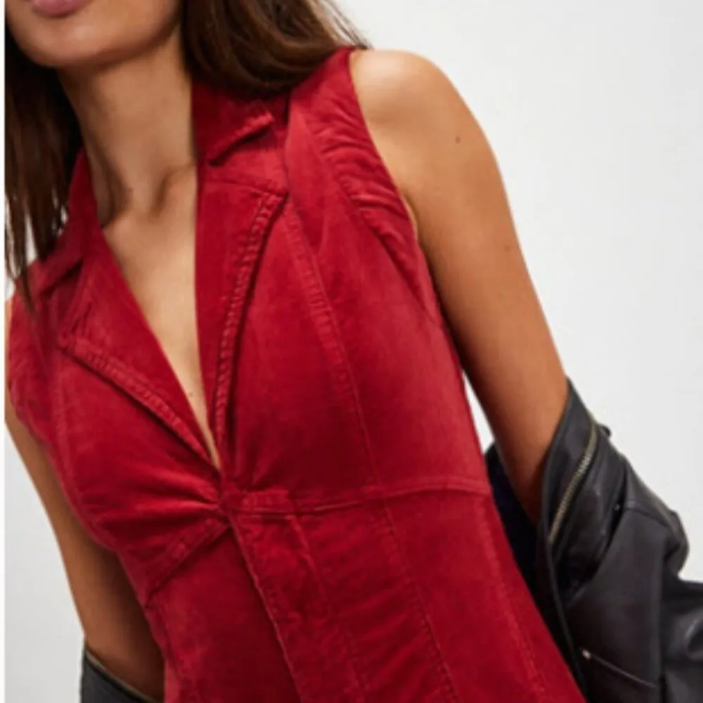 Free People NWOT CRVY Ring The Alarm Corduroy One-Piece - S (short) - Image 2