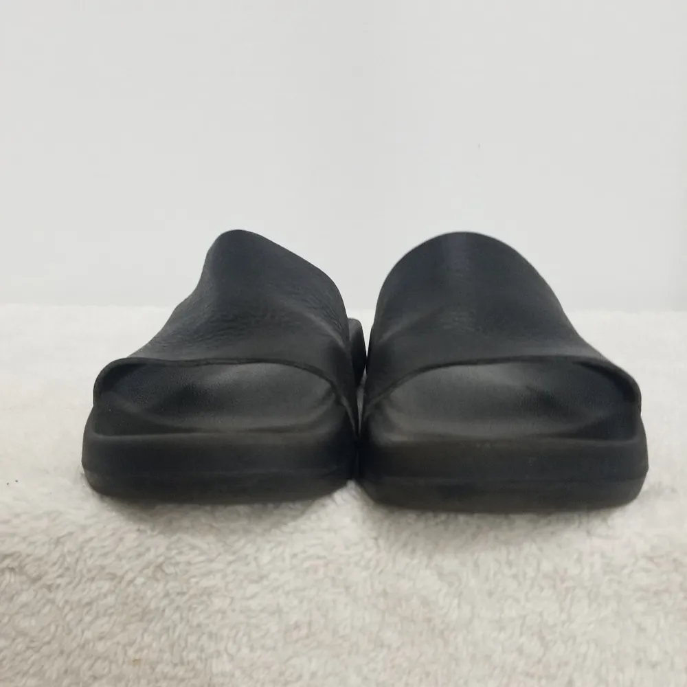 Brand Black Leather Slides Size 6 - Image 3