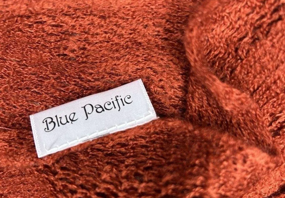 Blue Pacific Cashmere and Boiled Wool Open Knit Scarf Shawl One - Image 8