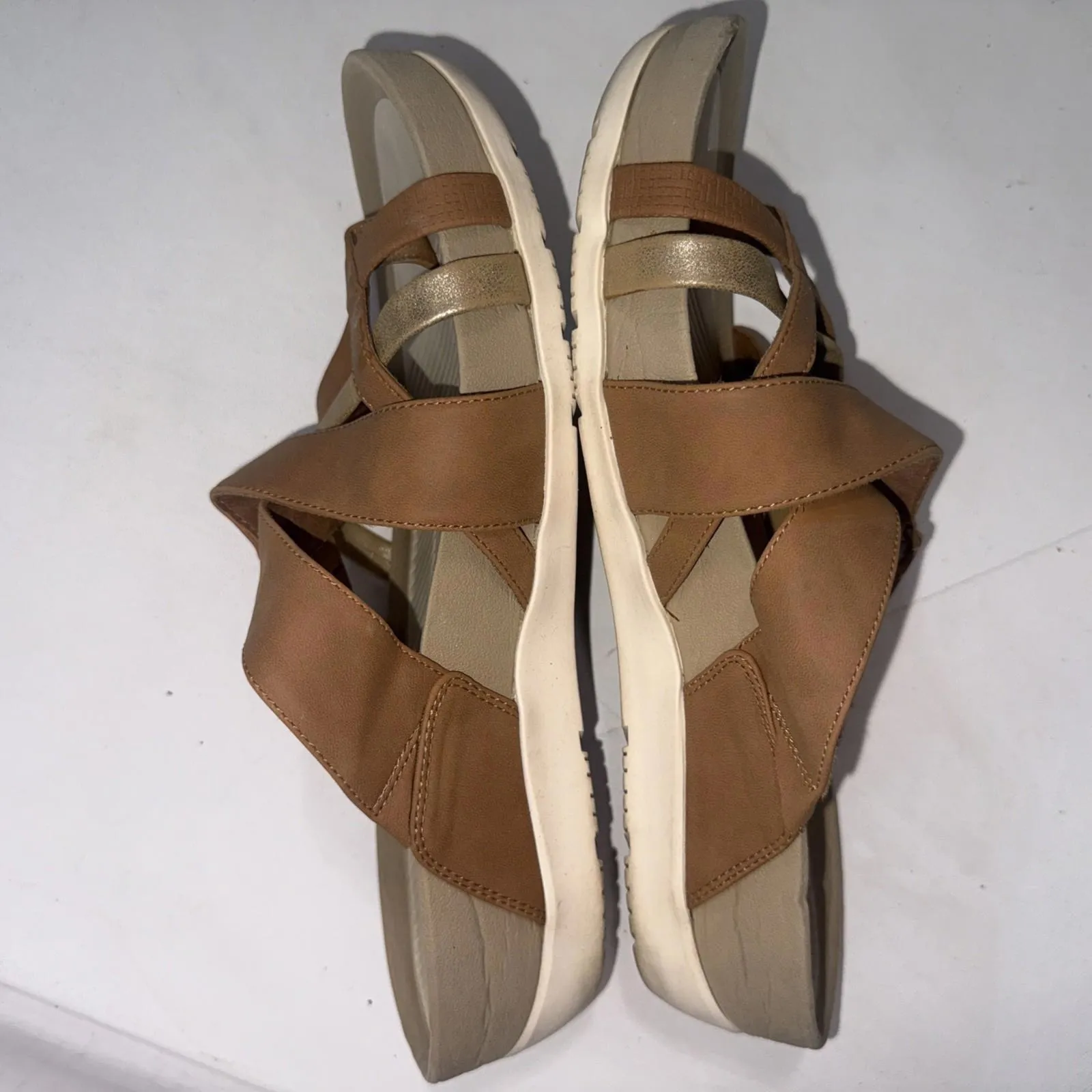 Baretraps Aster Sandals Gorpcore Brown Faux Leather Minimalist Slip On Slides 10 - Image 6