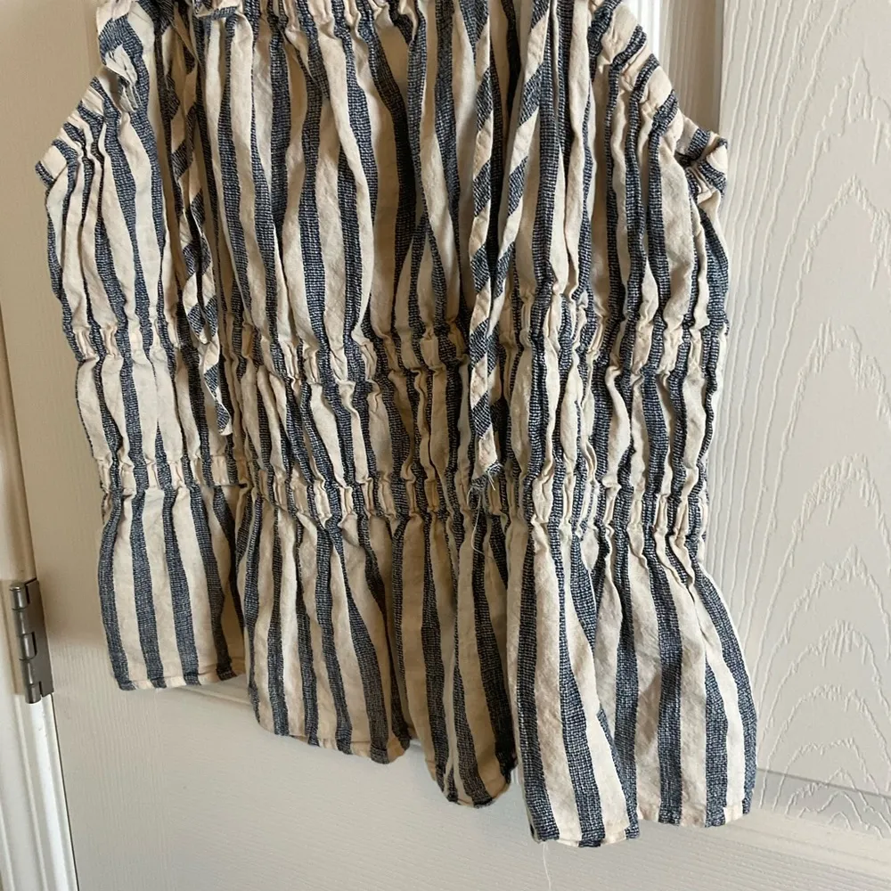 Women's Peplum Tank Top Universal Thread Cream Stripe Sz X-Large - Image 6