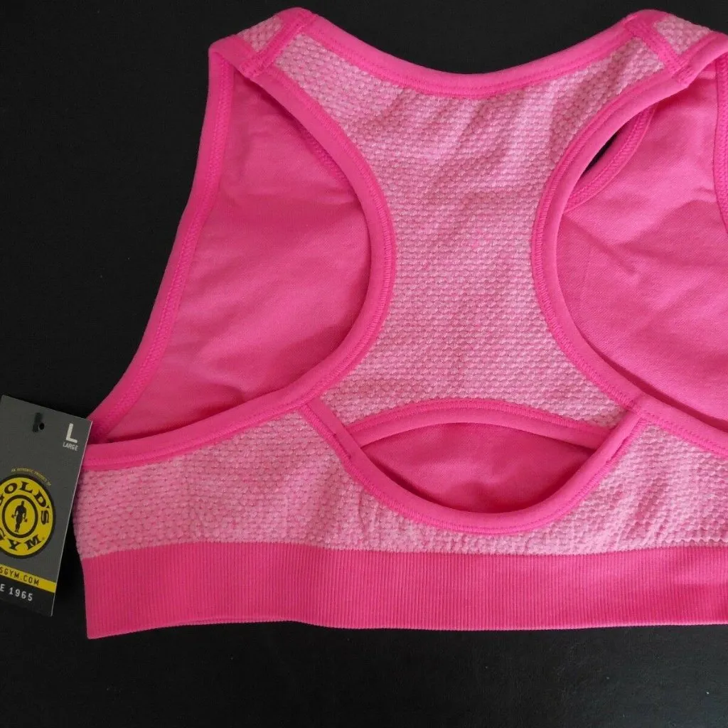 New Rare Vintage Women’s Gold's Gym Sports Bra Pink Size Large - Image 3