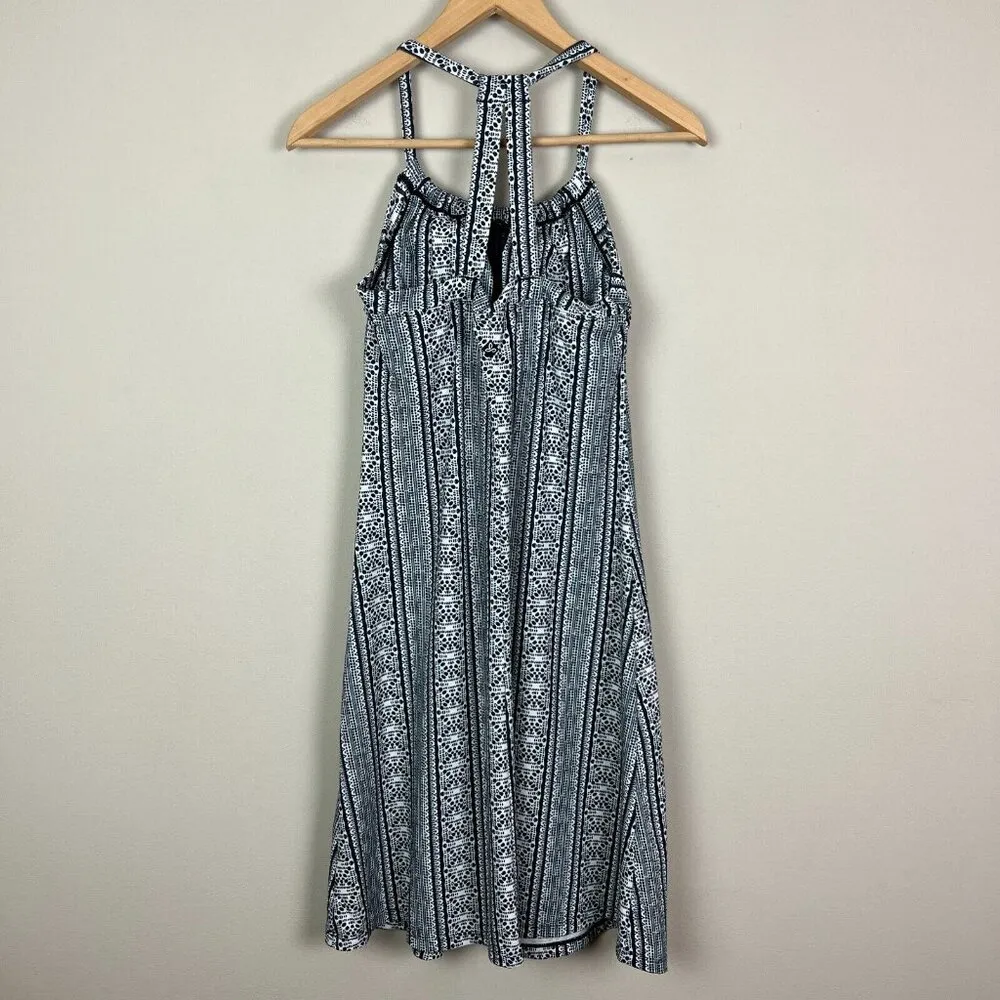 Prana Dress Medium Black White Print Quinn Sleeveless Built in Bra Active Casual - Image 7