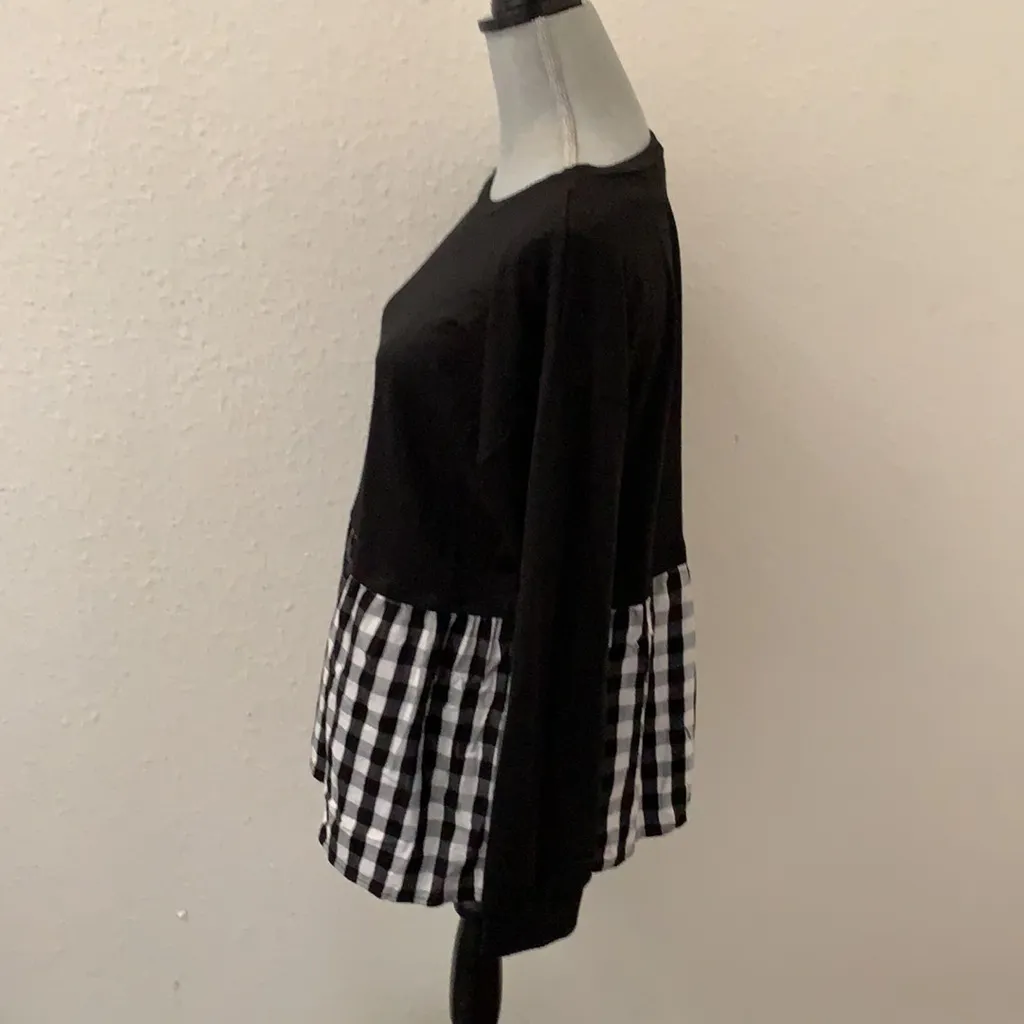 Caslon Nordstrom black white check top small S Excellent Condition RARE HTF Y2K - Image 2