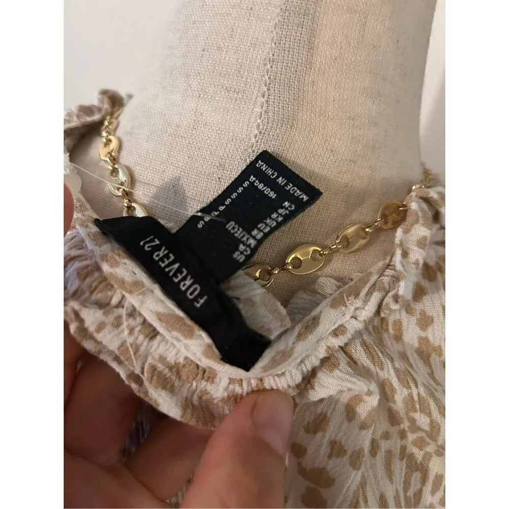 Forever 21 animal print floral dress size s country girl outfit - Image 5