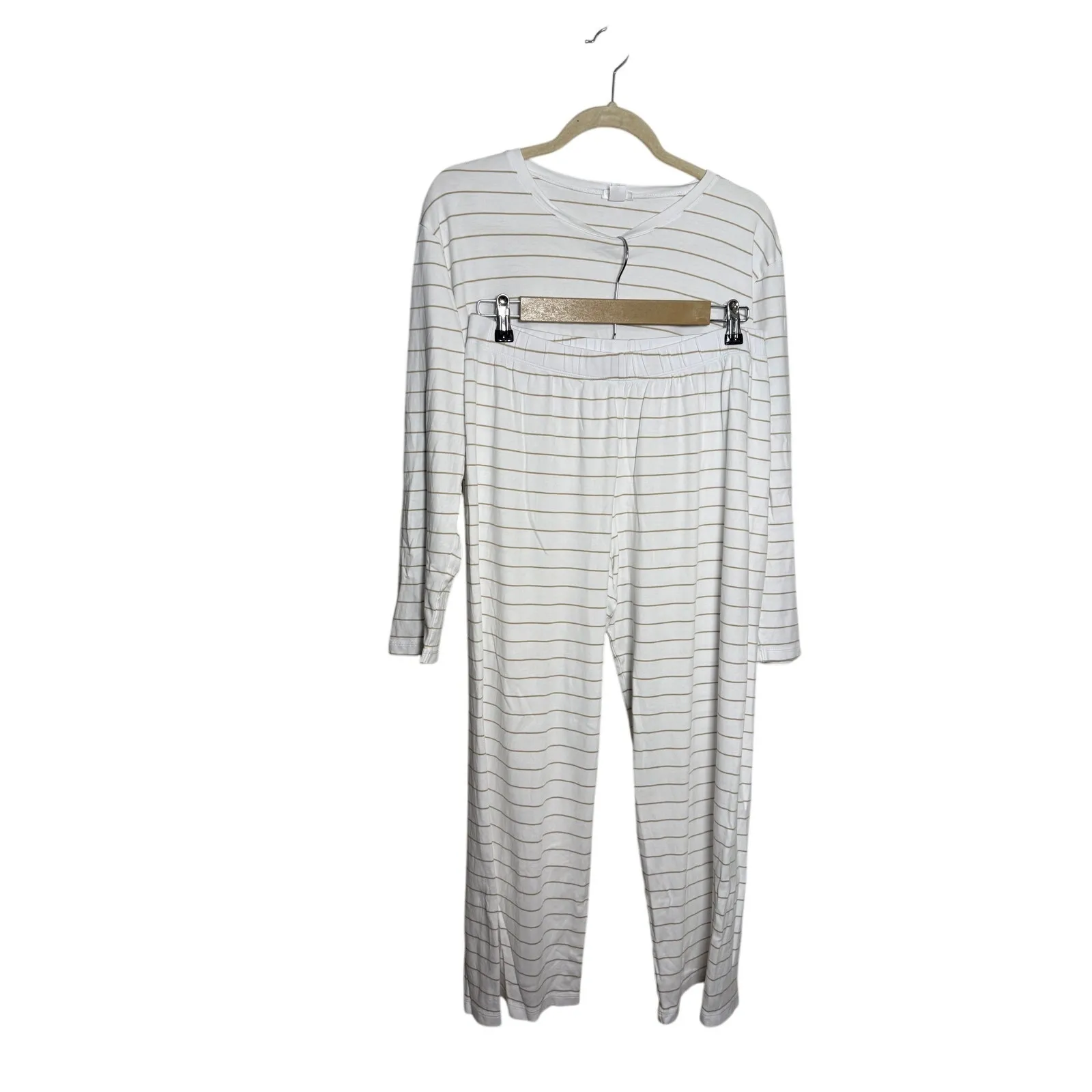Lake Pajamas Pima Cotton Long Sleeve Set Women’s Sz. XL White - Image 2
