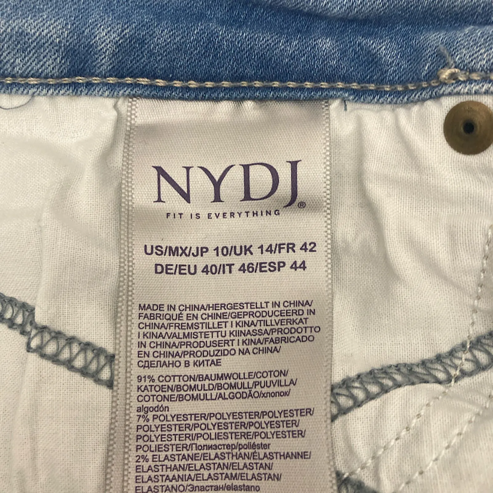 NYDJ Ami Ankle Skinny Jeans Light Blue Fade 10 High-Rise Casual Chic - Image 12