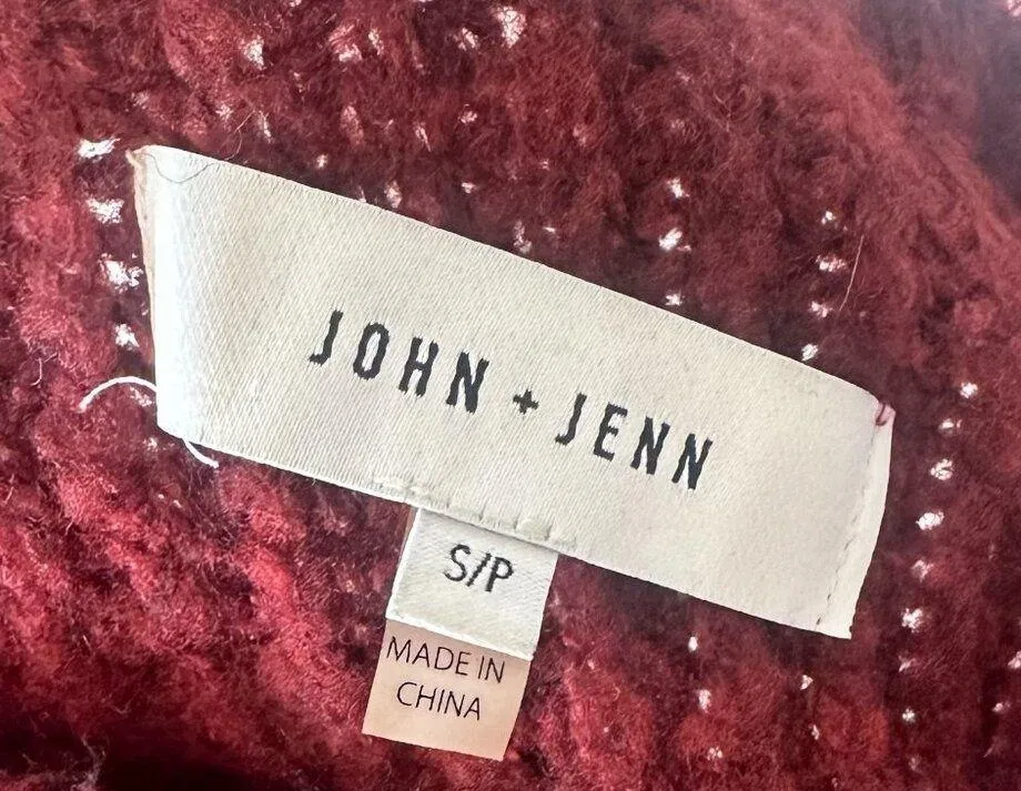 John + Jenn Burgundy Knit Sweater - Size: Small - Image 2