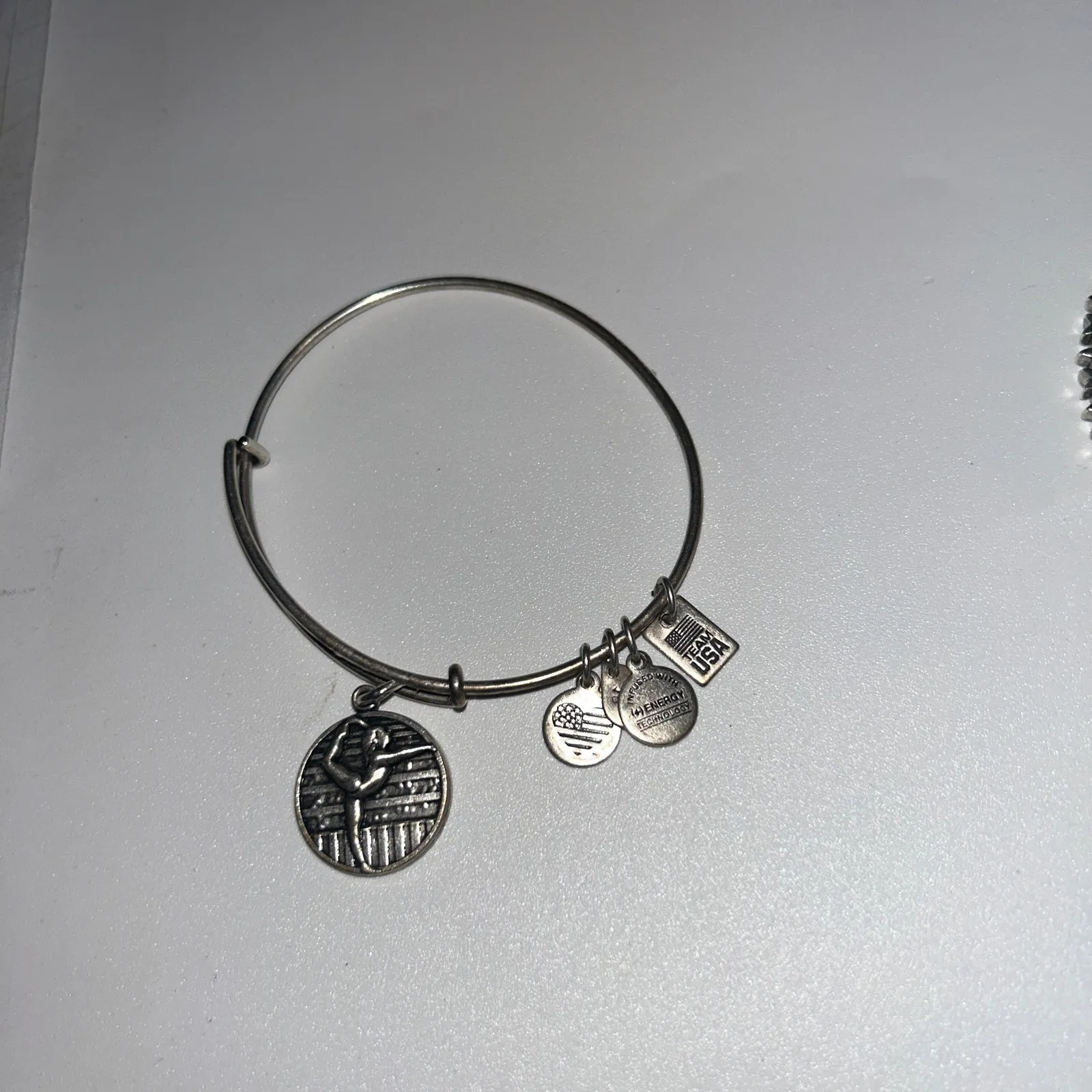 Alex and Ani Silver-Tone Bangle Bracelet 2016 Gymnastics - Image 4