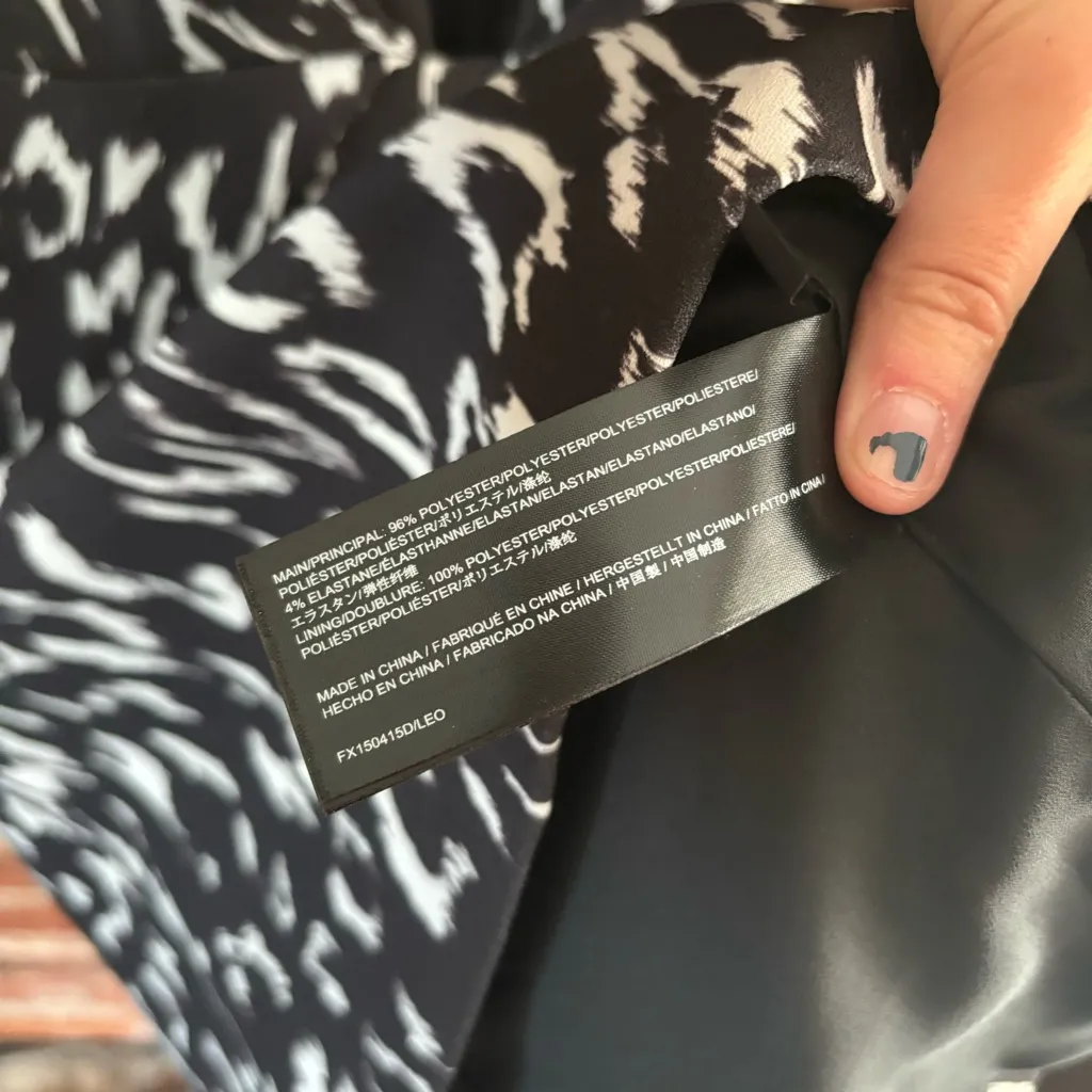 Finders Keepers Black Printed Deep V Neck Mini Dress Dark Leopard, XS - Image 8