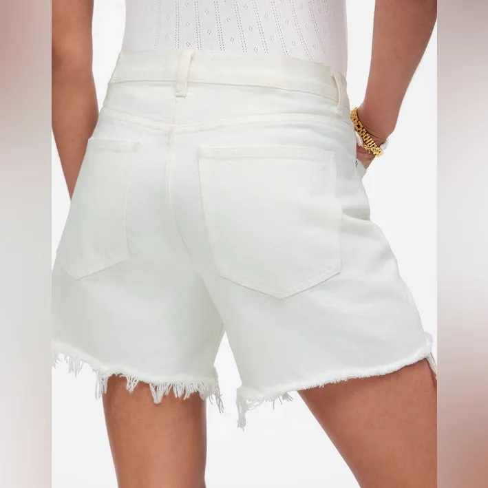 Madewell women’s The Brynn Long Short high rise relaxed leg white Size 33 NWT - Image 3