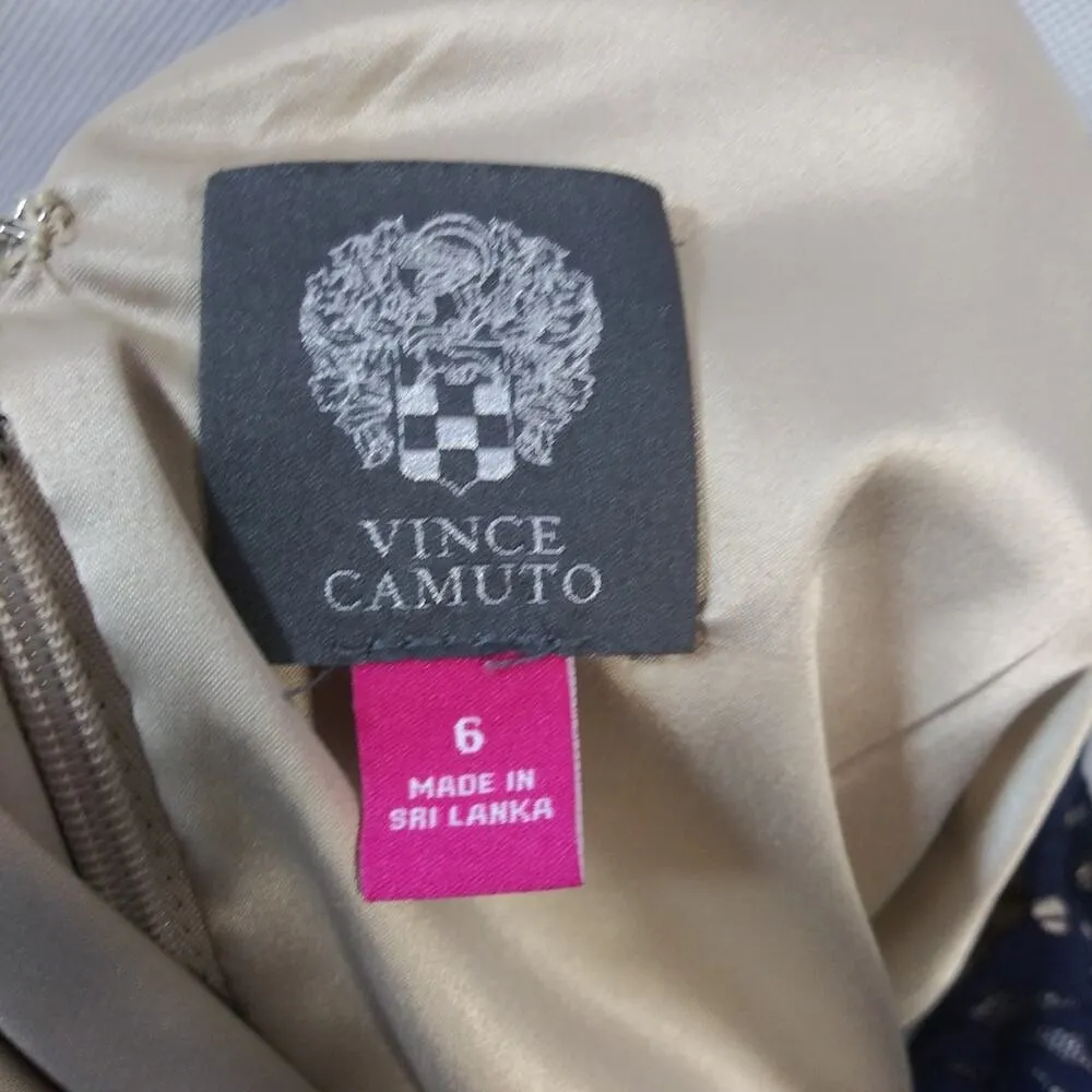 Vince Camuto Blue Floral Lace A-Line Dress Wedding Guest Size 6 - Image 6