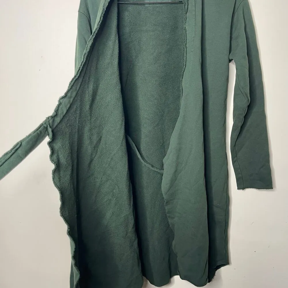 Frank & Eileen Willa Long Sleeve Triple Fleece Wrap Dress in evergreen sz M - Image 9