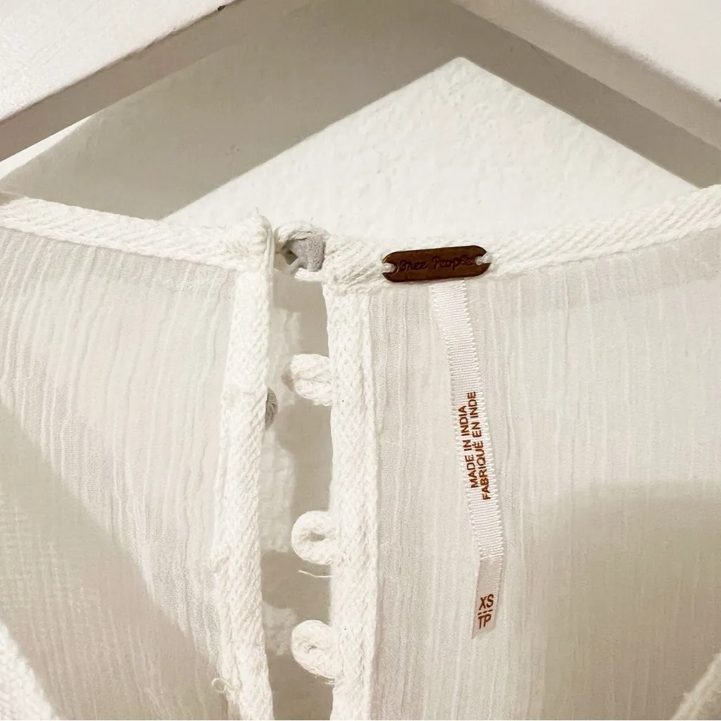 FREE PEOPLE Sweet Sunny Days Tunic White Lace Sheer Size XS - Image 4