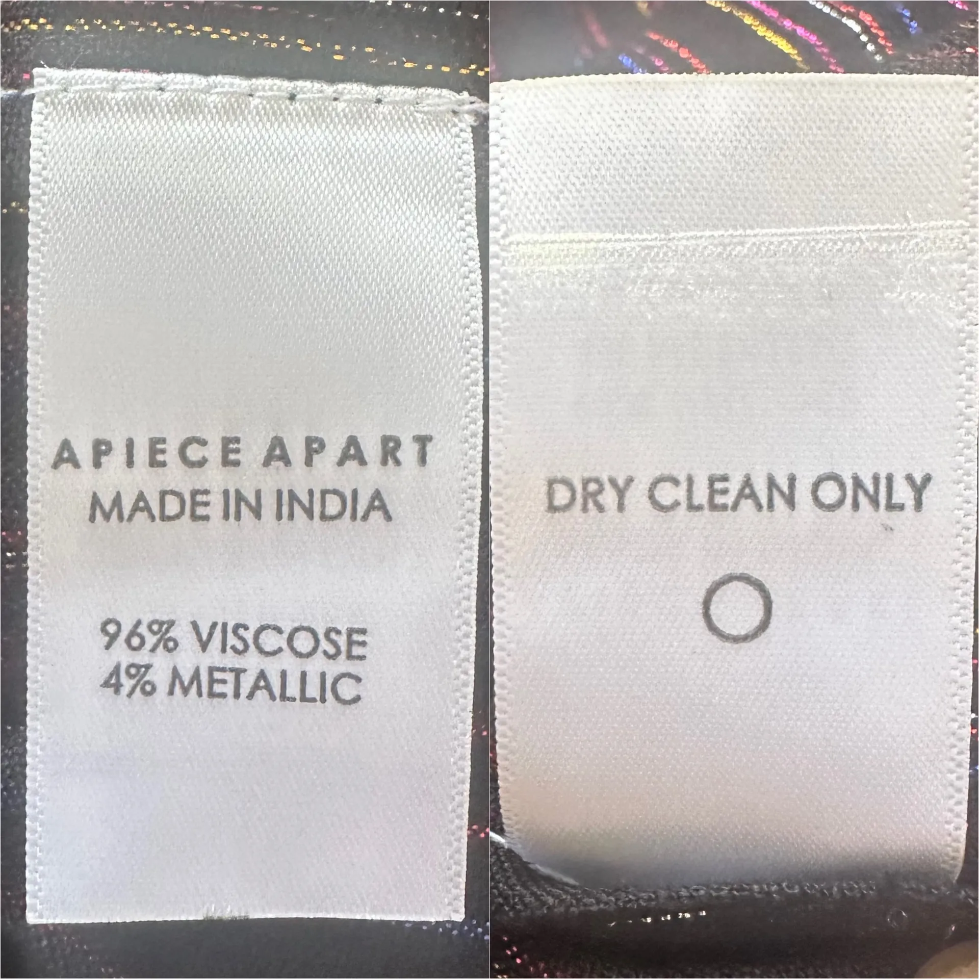 Apiece Apart Top Isla Blouse Multi Stripe Metallic Peasant Sleeves Black 2 - Image 10