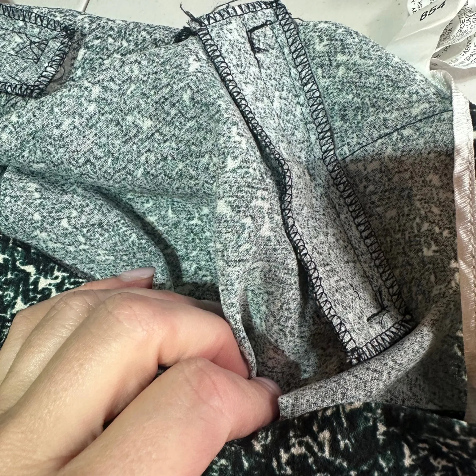 ZARA Green Black White‎ Textured Ankle Pants Women's M Office Career Workwear - Image 7