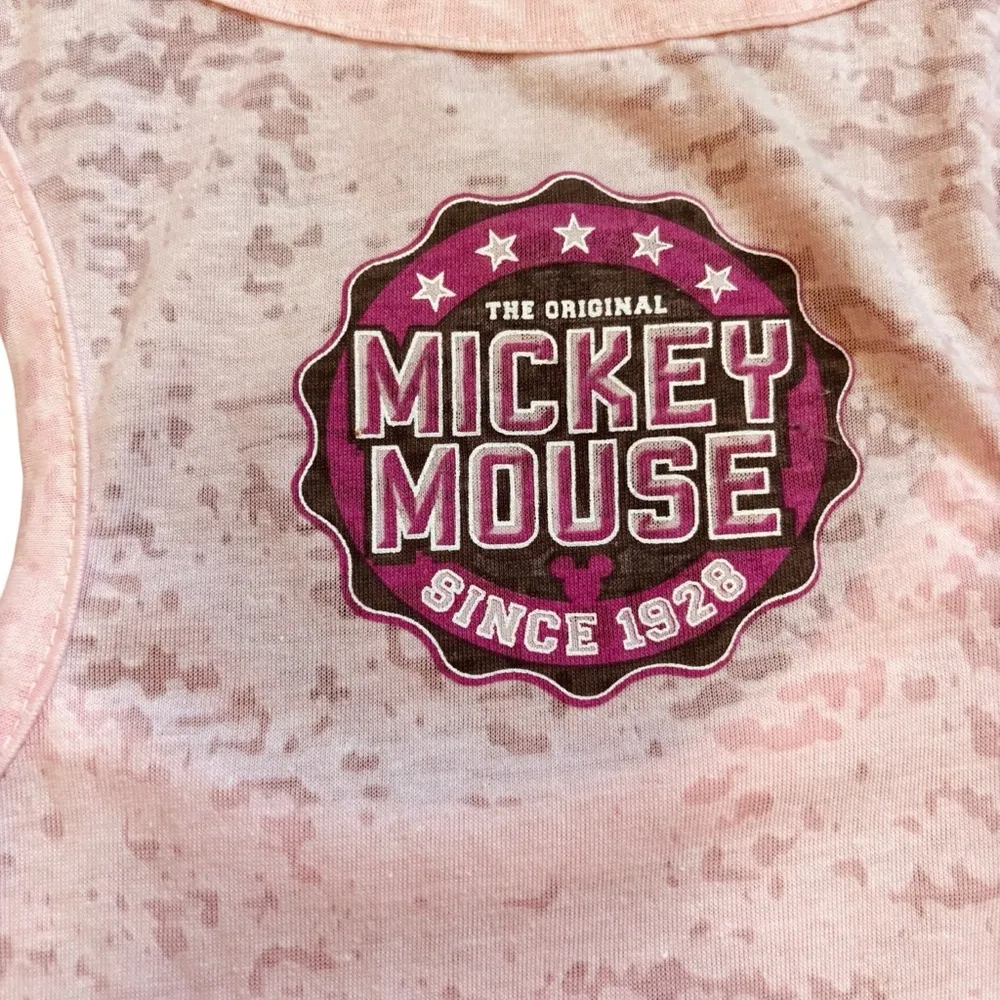 Disney Mickey Mouse Light Pink Burn Out Tank Top - Large - Image 5