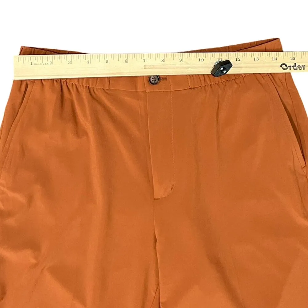 Banana Republic Satin-Like Tapered Pants Burnt Orange Size S Polyester Spandex - Image 4