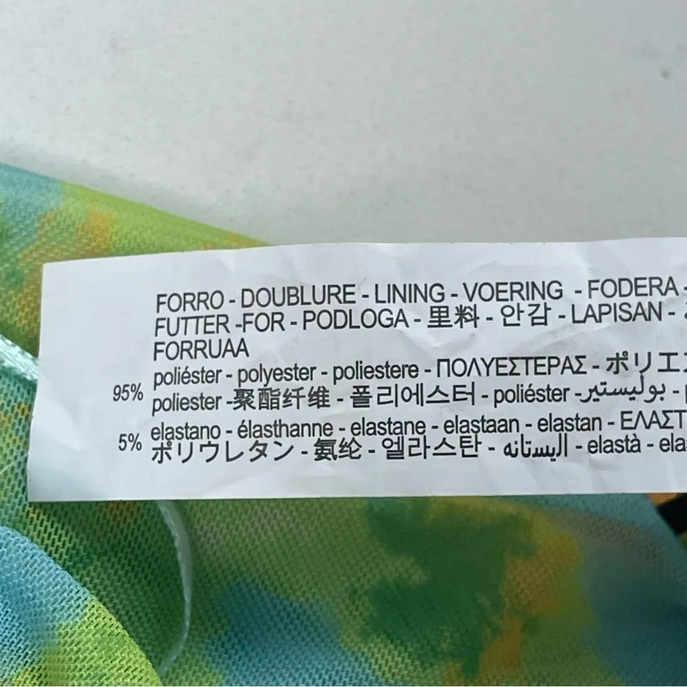 ZARA - TULLE MESH CORSET FLORAL CROPPED TOP green yellow blue neon Sz Large - Image 7