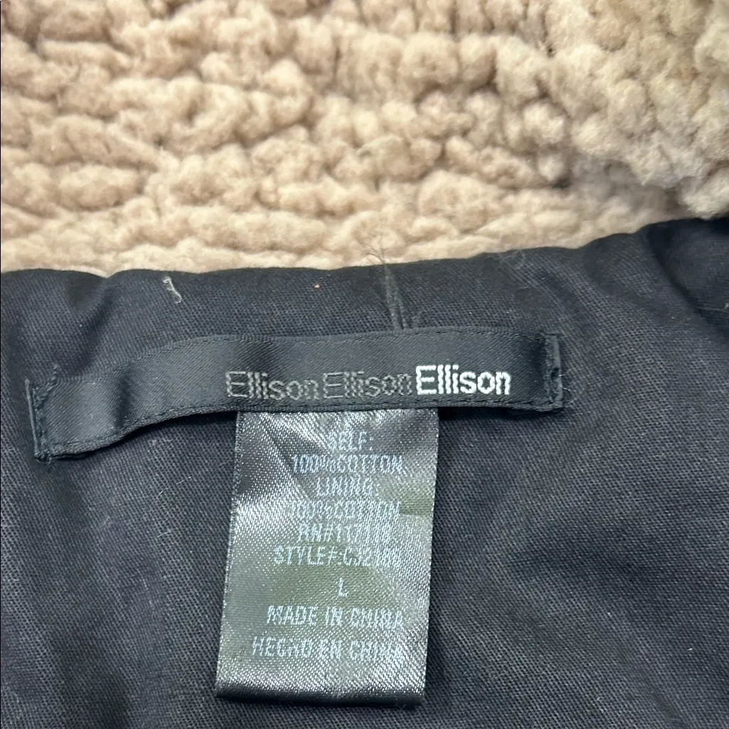 Ellison  women’s Black Jacket with Tan Sherpa Collar - Image 5