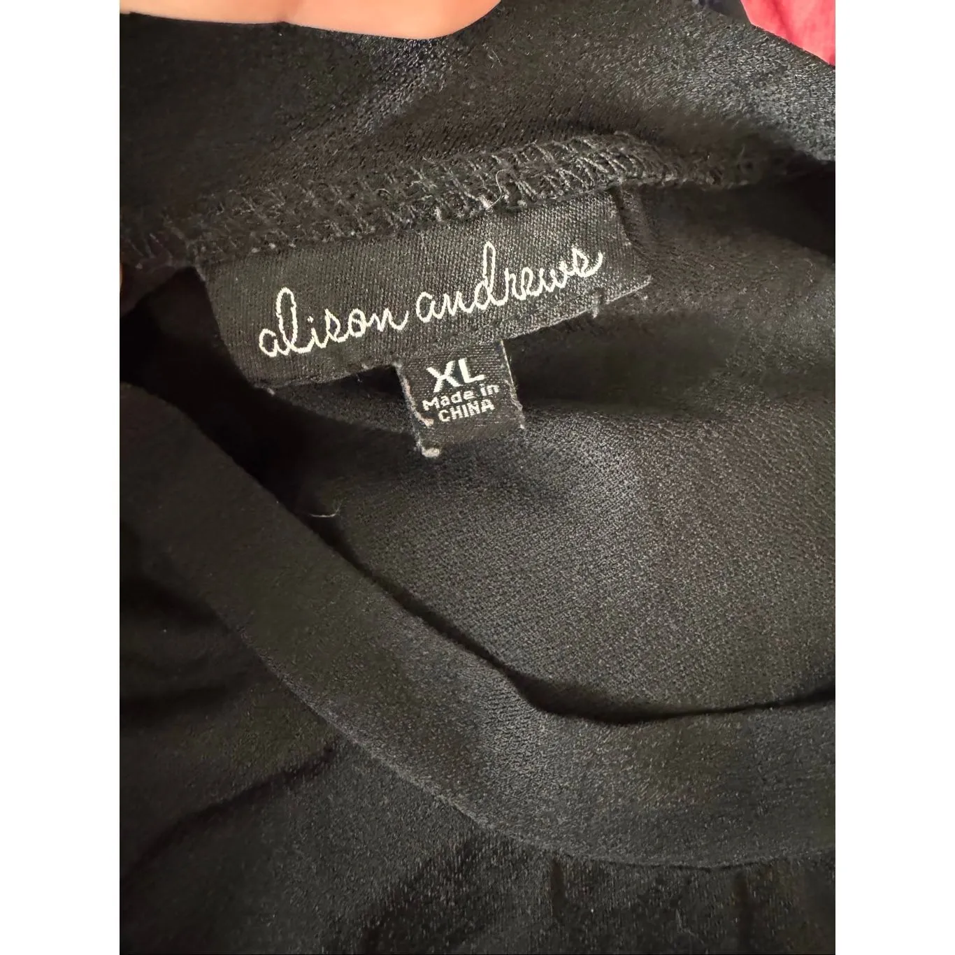 Alison Andrews Black Top XL Floral Puff Sleeve Blouse Stretchy Casual Workwear N - Image 5