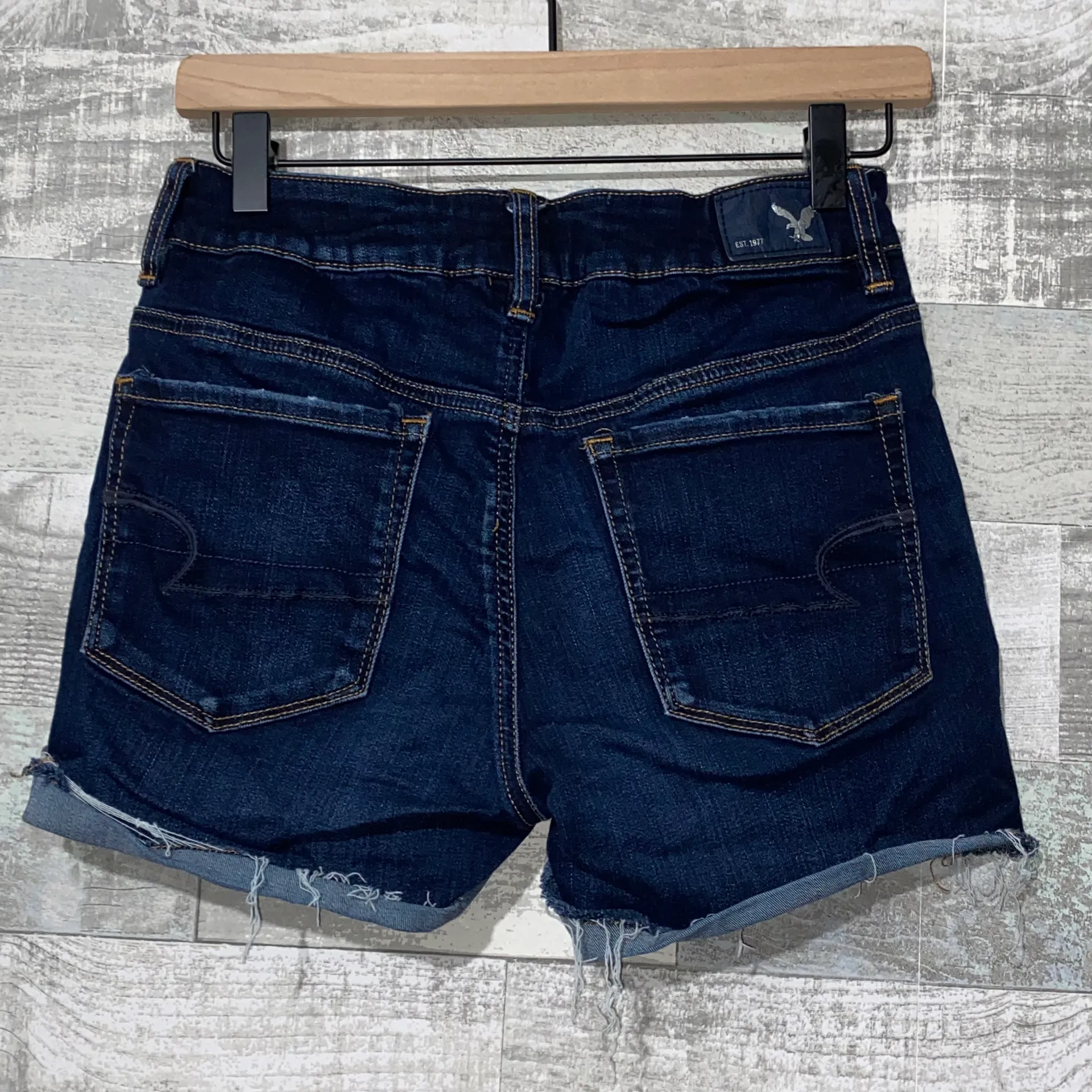 American Eagle Jean Hi Rise Shortie Denim Shorts 6  - Image 3