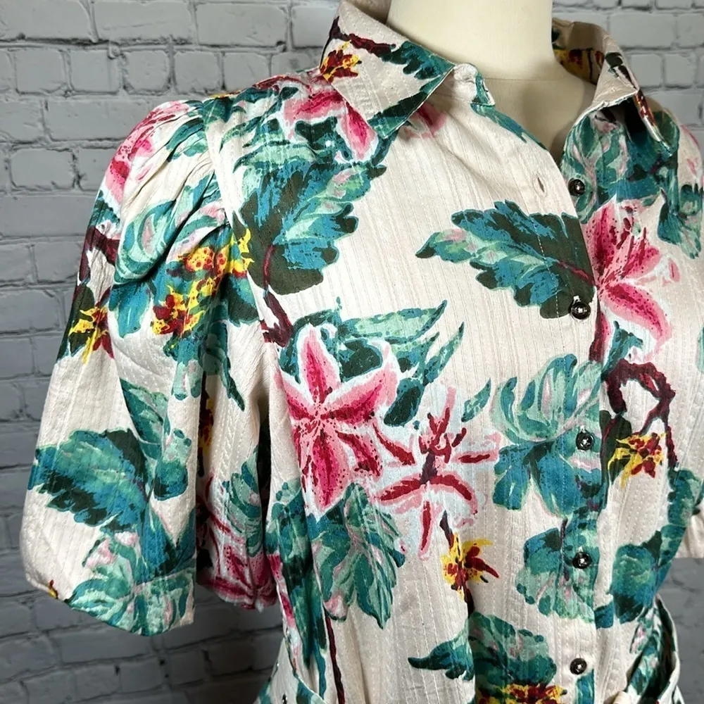 Walter Baker Tyanna Dress Blush Azalea Hawaiian Button Down Shirt Dress XL NEW - Image 14