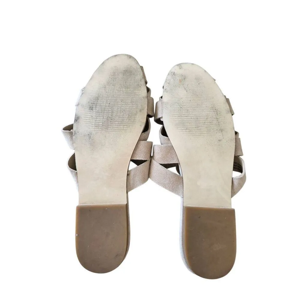Steve Madden Fisherman Mules Leather Cream Size 9 Low Heel - Image 8